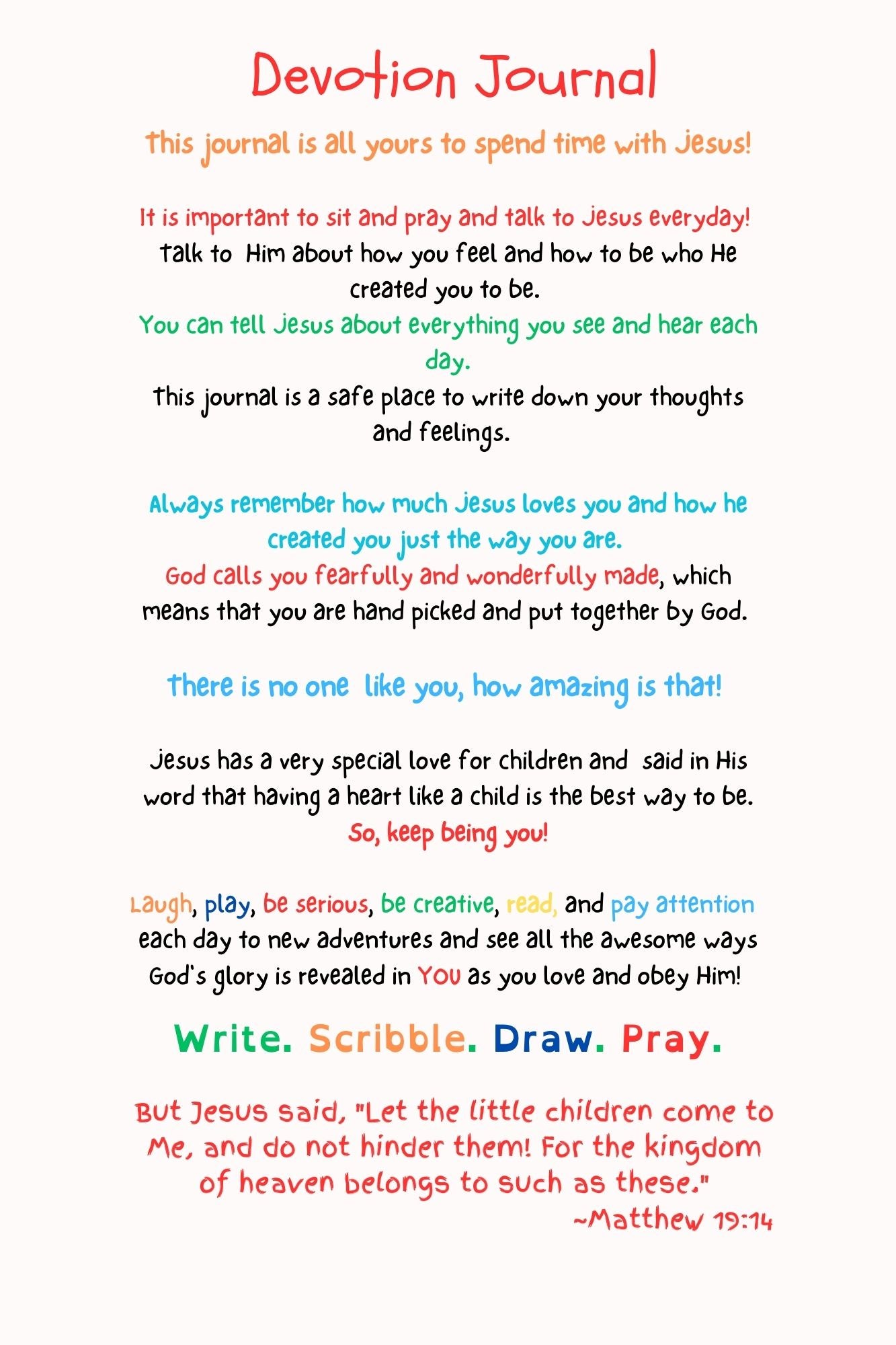 Kids Devotion Journal