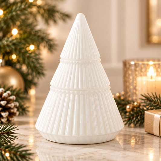 December — Joyful White 2-Tiered Christmas Tree