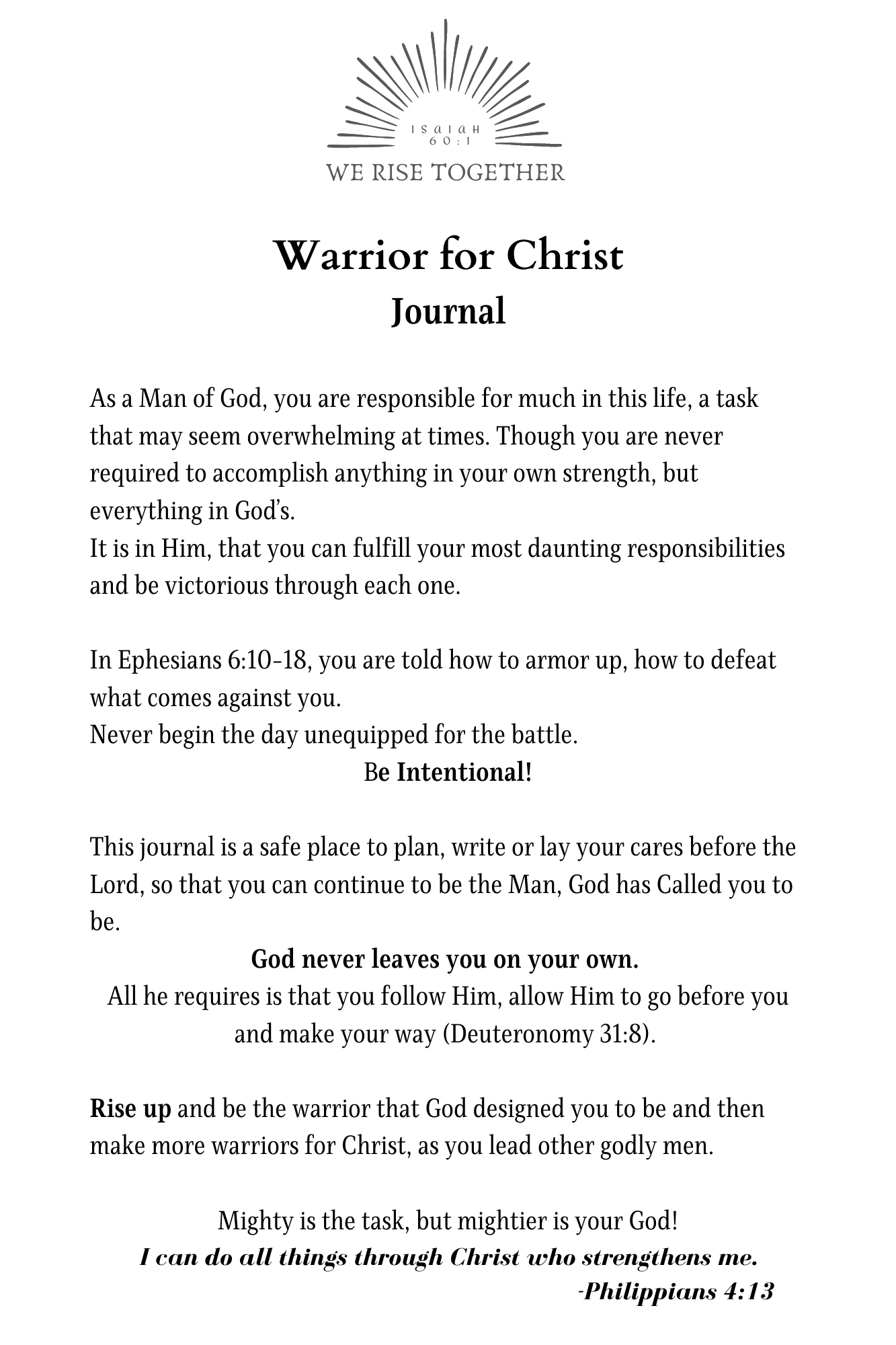 Men's 'Warrior' Journal