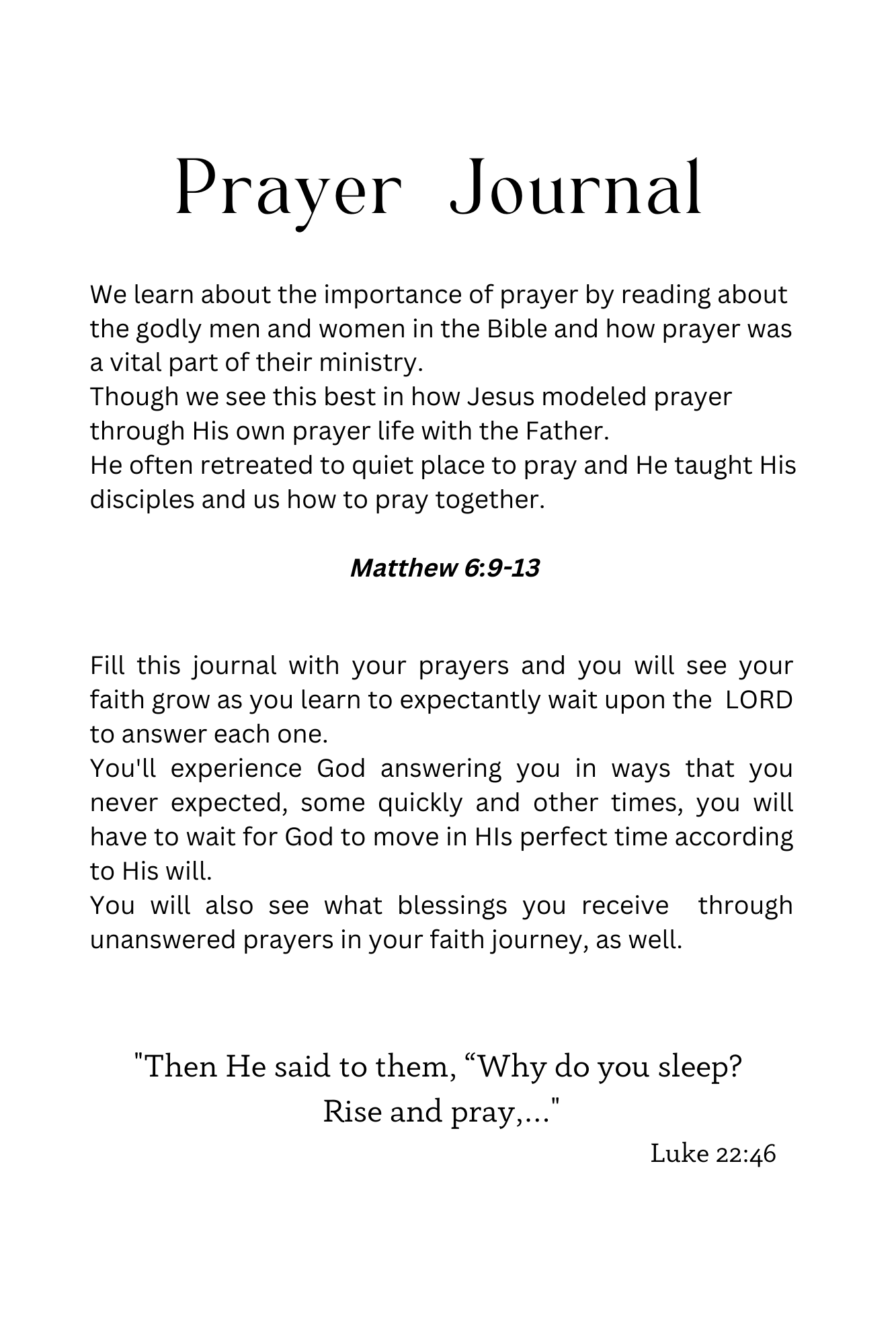 Prayer Journal